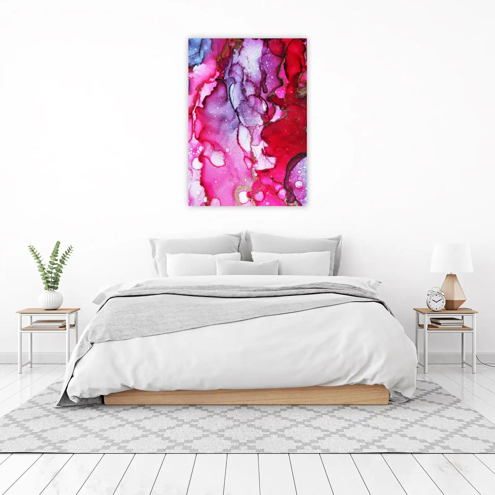 Vibrant Abstract Pink & Gold Wall Art