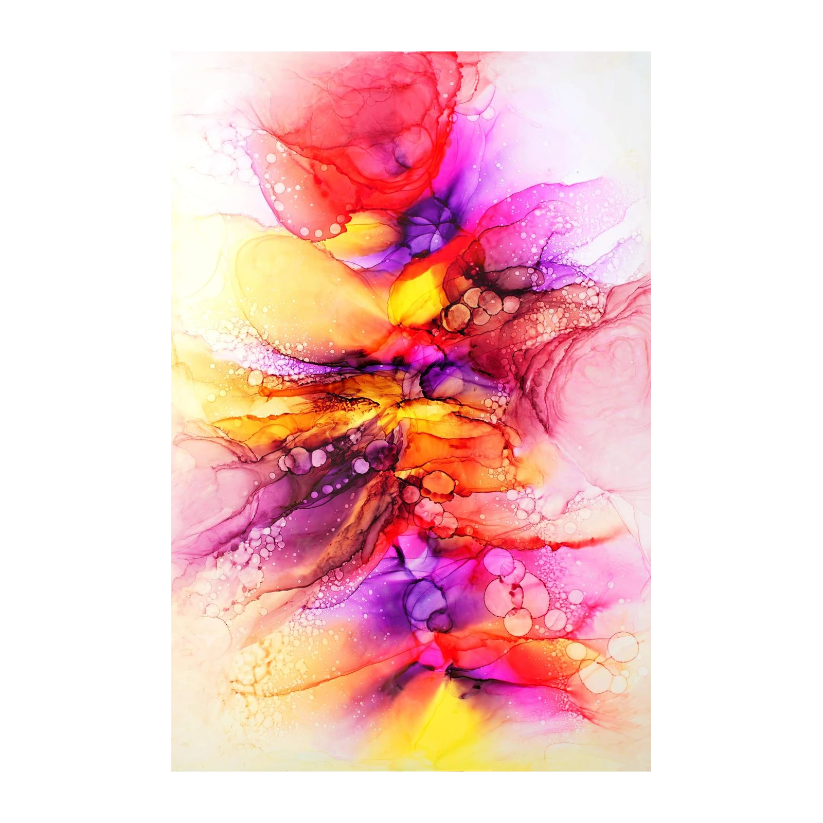 Vibrant Floral Abstract Ink Wall Art