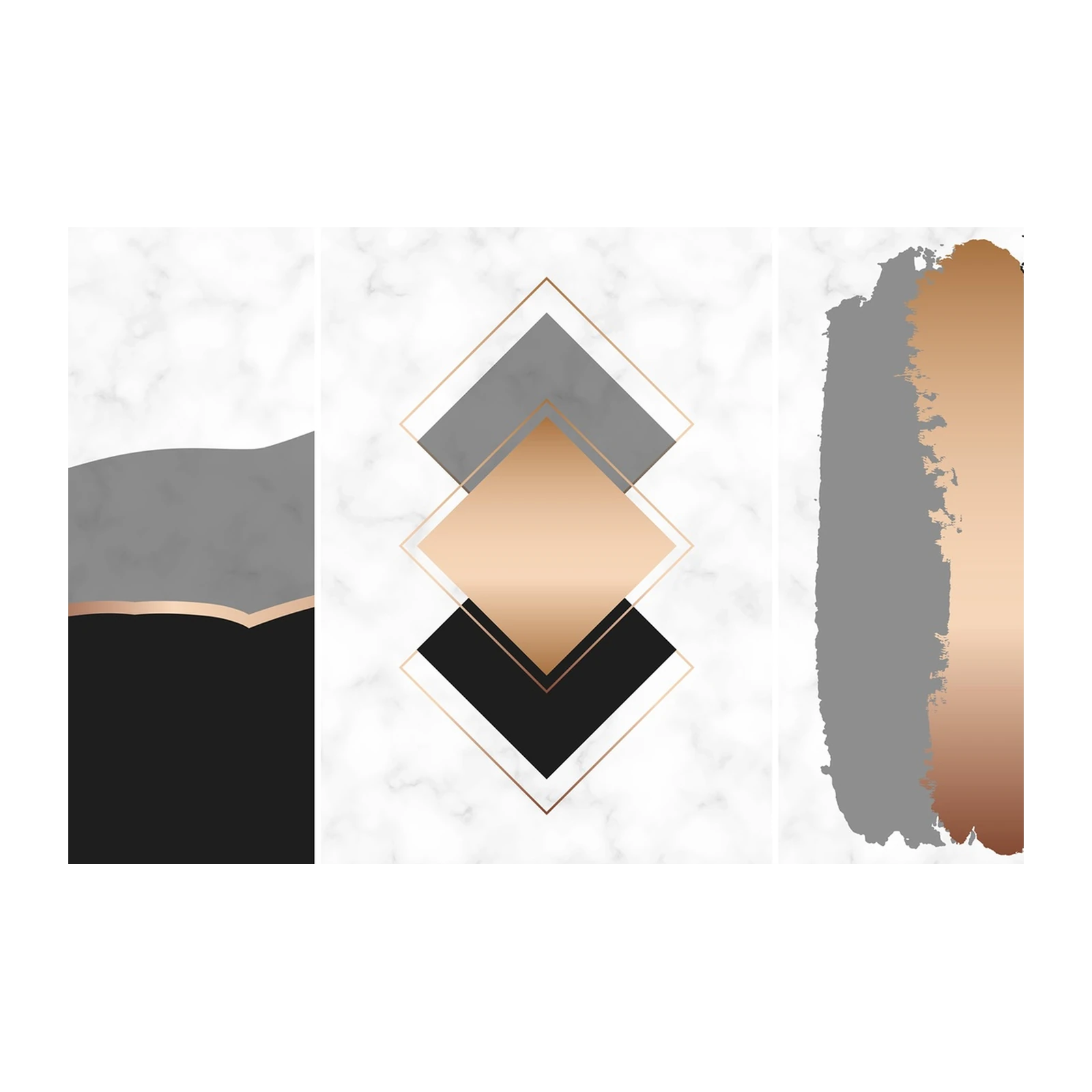 Modern Geometric Marble Rose Gold Wall Art
