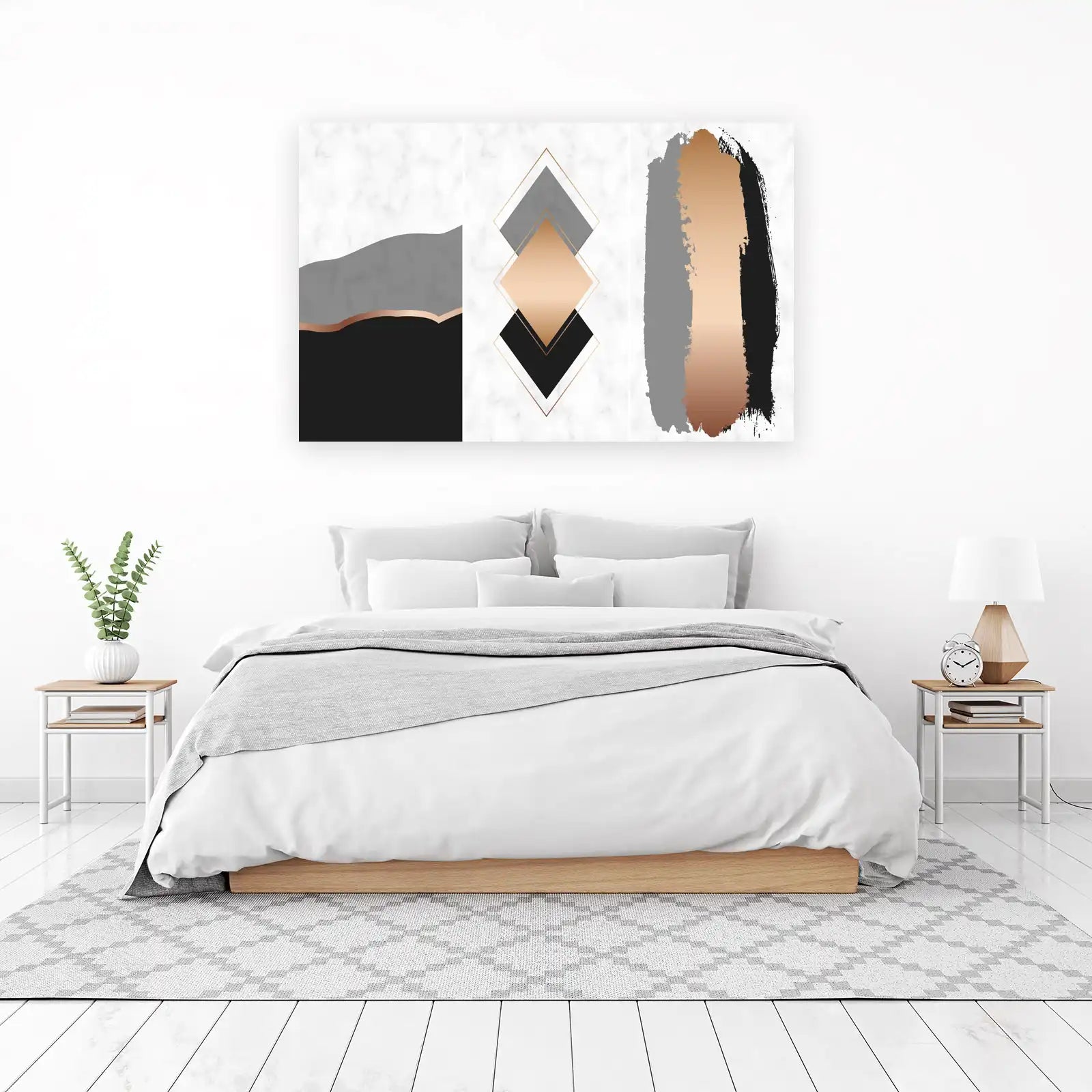 Modern Geometric Marble Rose Gold Wall Art
