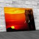 African Elephant Sunset Canvas Print Large Picture Wall Art