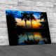 Dark Palm Trees Sunset Canvas Print Large Picture Wall Art