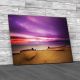 Boats On Beach Sunset Canvas Print Large Picture Wall Art