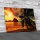 Palm Tree Island Sunset Canvas Print Large Picture Wall Art