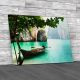 Quiet Lake with Boat Canvas Print Large Picture Wall Art
