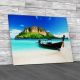 Tropical Island Boat Canvas Print Large Picture Wall Art