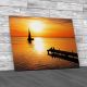 Jetty Sunset With Boat Canvas Print Large Picture Wall Art