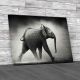Running Baby Elephant Canvas Print Large Picture Wall Art