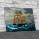 Sail Ship At Stormy Sea Canvas Print Large Picture Wall Art