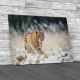 Lynx Cub Walking On Snow Canvas Print Large Picture Wall Art