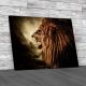 Roaring Lion Against Stormy Sky Canvas Print Large Picture Wall Art