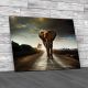 Elephant Walking In A Road Canvas Print Large Picture Wall Art