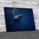 Great White Shark In Dark Waters Canvas Print Large Picture Wall Art