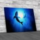 Great White Sharks Circling Canvas Print Large Picture Wall Art