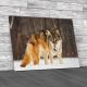 Wolf In Snow Canvas Print Large Picture Wall Art