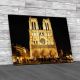 Notre Dame At Night Canvas Print Large Picture Wall Art