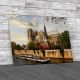 Notre Dame With Boat On Seine Canvas Print Large Picture Wall Art