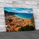 Aerial View Of Town Cefalu Sicily Canvas Print Large Picture Wall Art