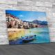 Wooden Fishing Boat In Cefalu Sicily Canvas Print Large Picture Wall Art