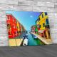 Burano Island Canal Canvas Print Large Picture Wall Art