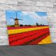 Tulips Field With Windmills Canvas Print Large Picture Wall Art