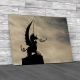 Welsh Dragon Statue In Silhouette Canvas Print Large Picture Wall Art