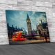 Double Decker Bus At Night Canvas Print Large Picture Wall Art