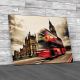 London Bus Blured Canvas Print Large Picture Wall Art