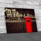 Red Post Box In Street Canvas Print Large Picture Wall Art