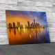 Miami Reflected Over Still Water Canvas Print Large Picture Wall Art
