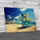 Lifeguards On South Beach Canvas Print Large Picture Wall Art