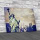 Statue Of Liberty With New York Skyline Canvas Print Large Picture Wall Art