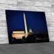 Washington Dc Skyline View At Night Canvas Print Large Picture Wall Art