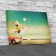 Cadillac With Heart Ballons Canvas Print Large Picture Wall Art