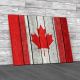Canada Flag On Old Wood Canvas Print Large Picture Wall Art