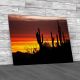 Saguaro And Ocotillo Silhouetten Canvas Print Large Picture Wall Art