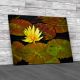Yellow Water Lily Flower In Pond Canvas Print Large Picture Wall Art