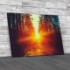 Forest Road Under Sunset Sunbeams Canvas Print Large Picture Wall Art