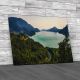 Lake Surrounded By Mountains Canvas Print Large Picture Wall Art