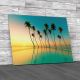 Coconut Palms At Turquoise Sunset Canvas Print Large Picture Wall Art