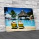 Pool With Beach And Tropical Ocean Canvas Print Large Picture Wall Art