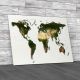Real Detail World Map Of Continents Canvas Print Large Picture Wall Art