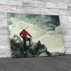Mountaineer Standing Atop Of Rock Canvas Print Large Picture Wall Art