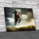 Biker Making A Stunt Canvas Print Large Picture Wall Art