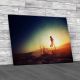 Running In The Desert At Sunset Canvas Print Large Picture Wall Art