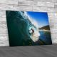 Surfing Inside Tube Canvas Print Large Picture Wall Art