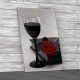 Wine With Single Rose Canvas Print Large Picture Wall Art