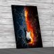 Flaming Electric Guitar Canvas Print Large Picture Wall Art