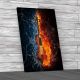 Flaming Violin Music Canvas Print Large Picture Wall Art