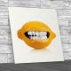 Smiling Lemon Funny Square Canvas Print Large Picture Wall Art